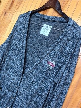 Colosseum Mississippi State Bulldogs Gray Marled Cardigan Sweater Medium